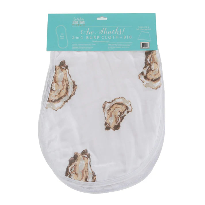 Aw Shucks! Oyster Burp Cloth And Bib Combo