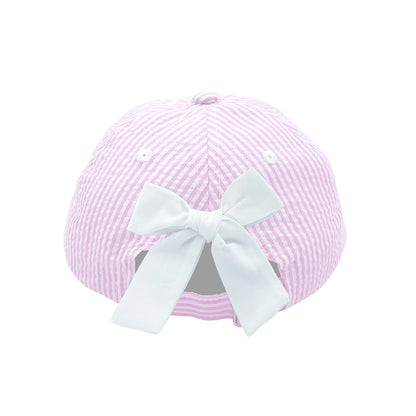 Big Sis Baseball Hat - Pink Seersucker