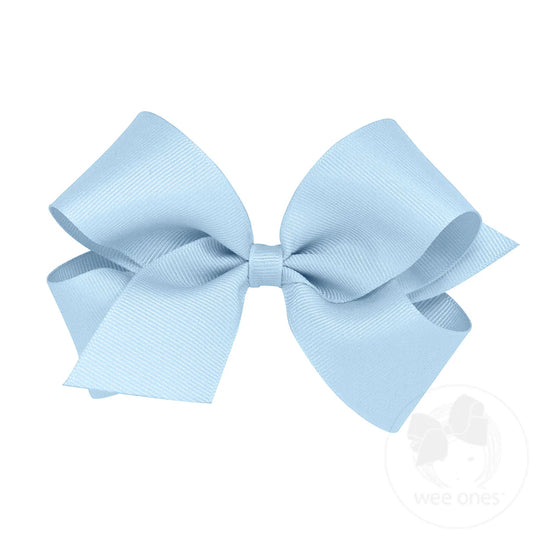 Medium Solid Grosgrain Light Blue Bow