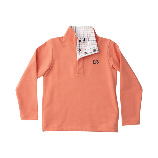 Boys Sporty Orange Snap Pullover