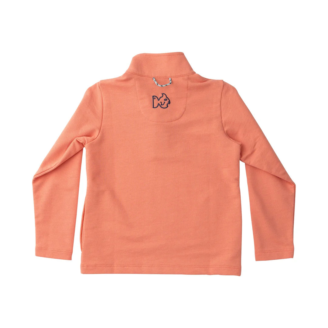 Boys Sporty Orange Snap Pullover