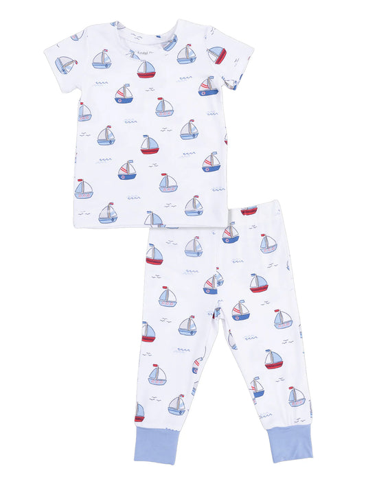 Bubbly Sailboats Blue Loungewear Set