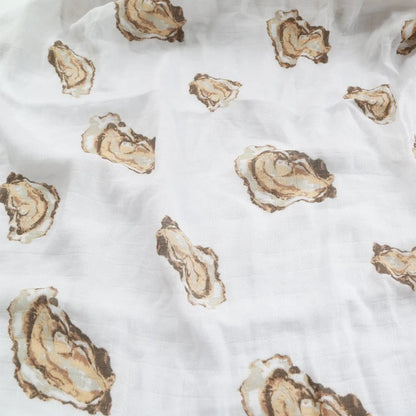 Aw Shucks! Oyster Muslin Swaddle Blanket