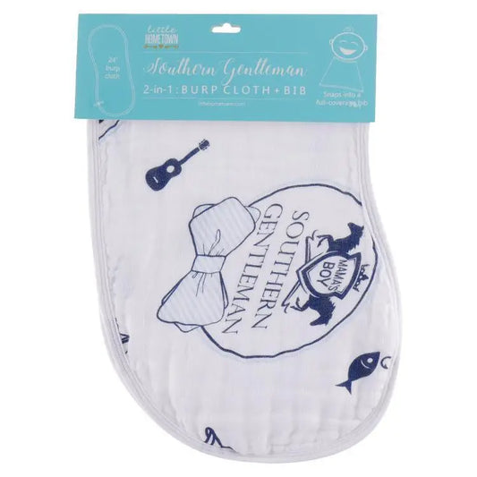 Southern Gentleman Burp Cloth & Bib Combo
