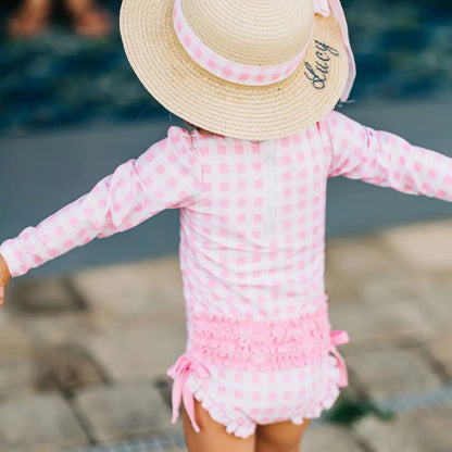 Pink Gingham Swim Rasher