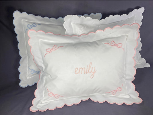 Pink Bow Pillow Sham with Insert