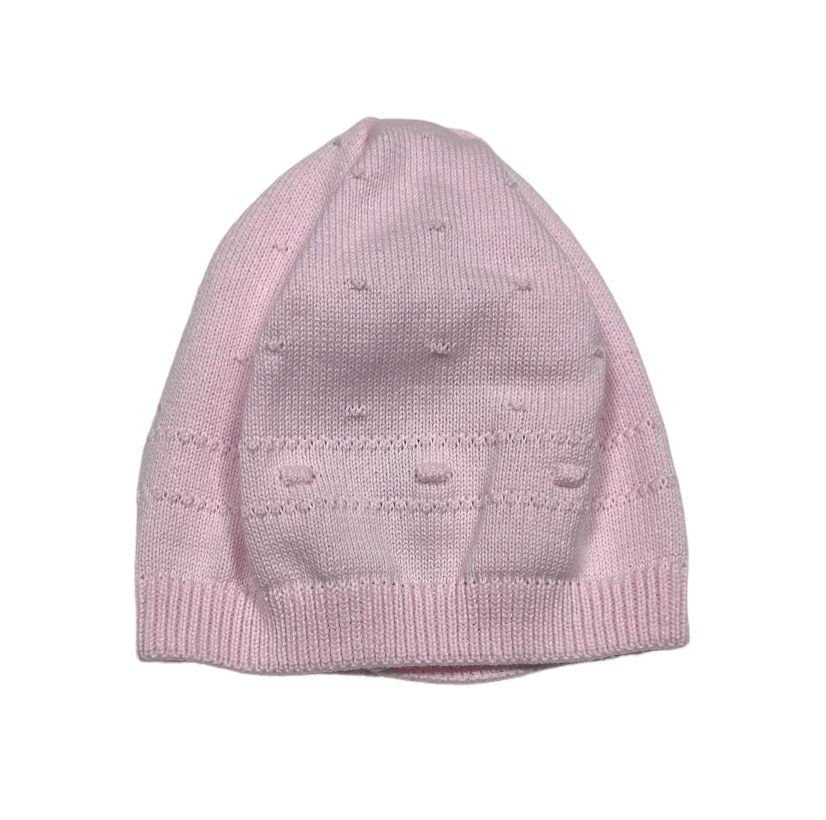 Knit Hat with Border Detail - Pink