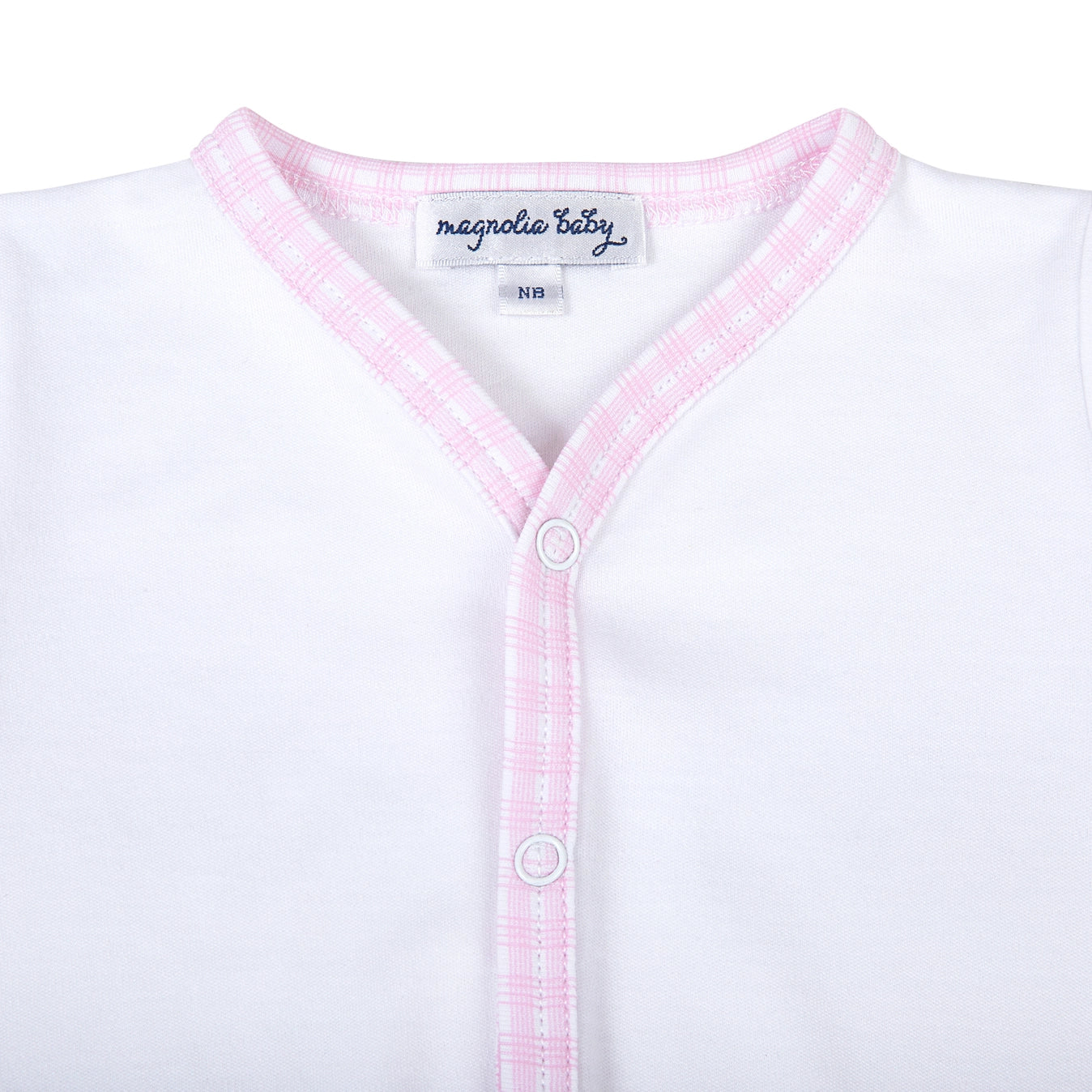 New Beginnings Blue Front Snap Bodysuit Pink