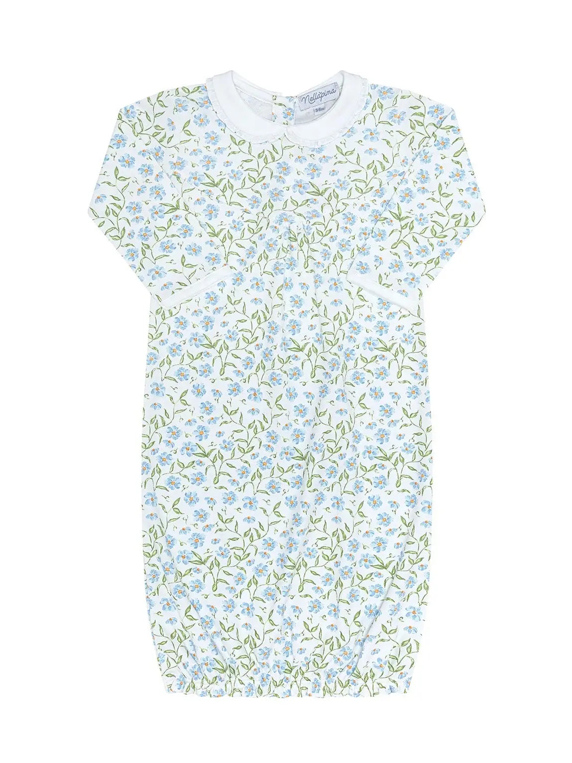 Blue Vines Print Gown