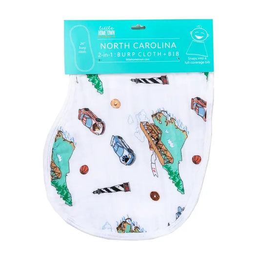 North Carolina Burp Cloth & Bib Combo