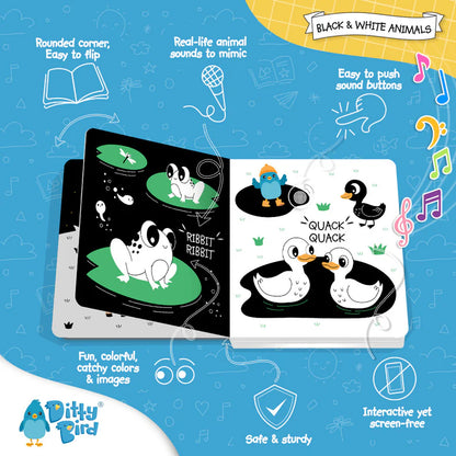 Ditty Bird Book Black & White Animals