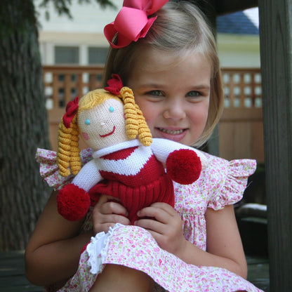 Cheerleader Knit Doll Red And White