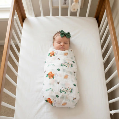 North Carolina Muslin Swaddle Blanket Floral