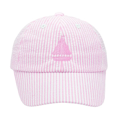 Pink Sailboat Seersucker Hat