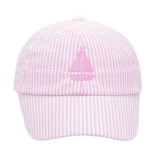 Pink Sailboat Seersucker Hat