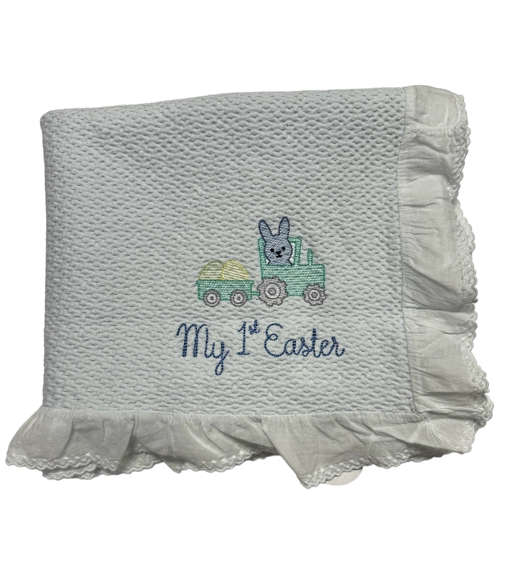 Stonewashed Puckered Blanket White