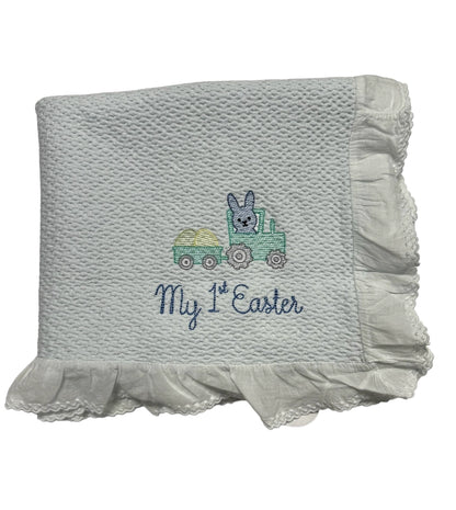 Stonewashed Puckered Blanket White