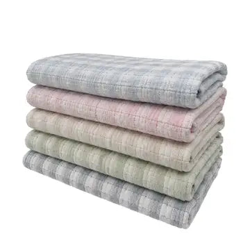 Blue Gingham Check Baby Blanket
