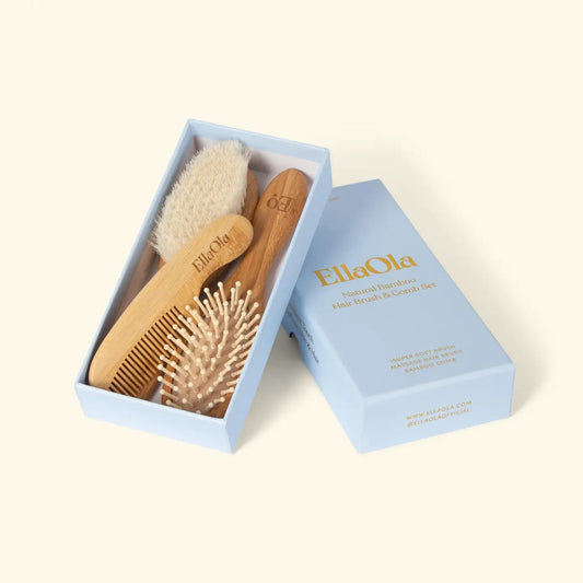 EllaOla 3 Piece Bamboo Brush Set