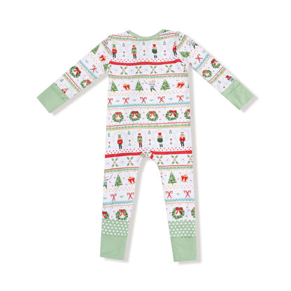 Nutcracker Fair Isle 2 Way Zipper Romper