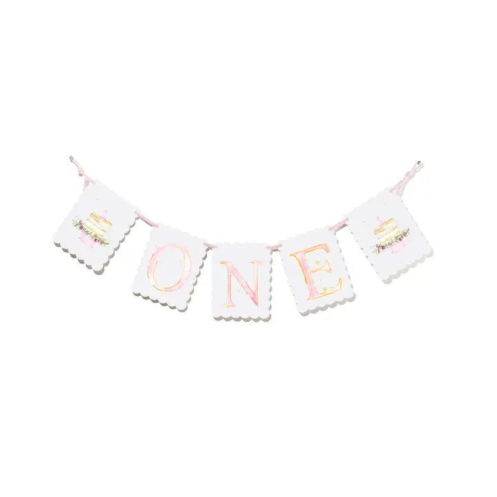 ONE  Highchair Banner Pink