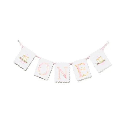 ONE  Highchair Banner Pink