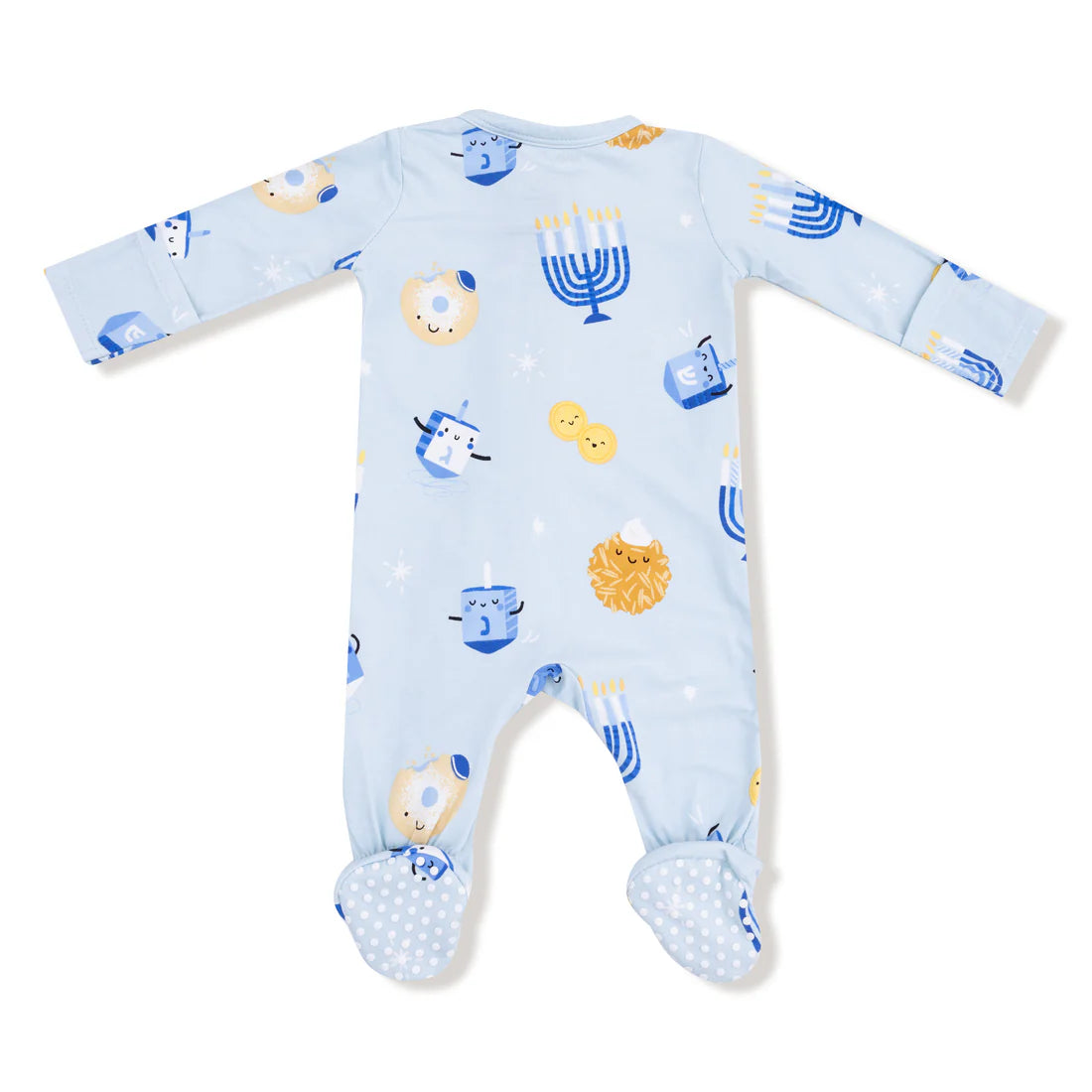 Hanukkah Blue 2 Way Zipper Footie
