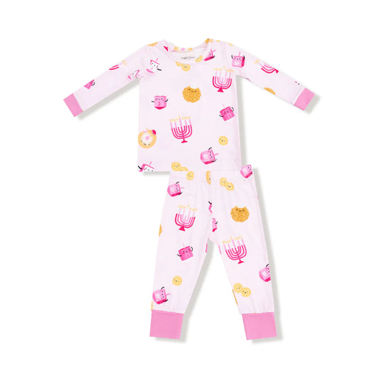 Hanukkah Pink Long Sleeve Loungewear Set