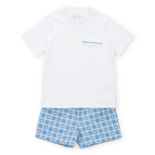 Hudson Boys' Short Set - Pumpkin Plaid