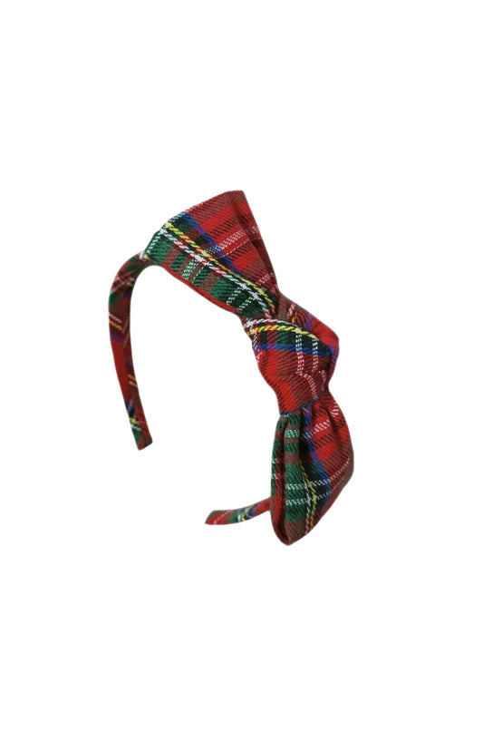 Red Plaid Bow Headband