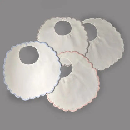 Blue Scalloped Baby Bib - Perfect for Monogram