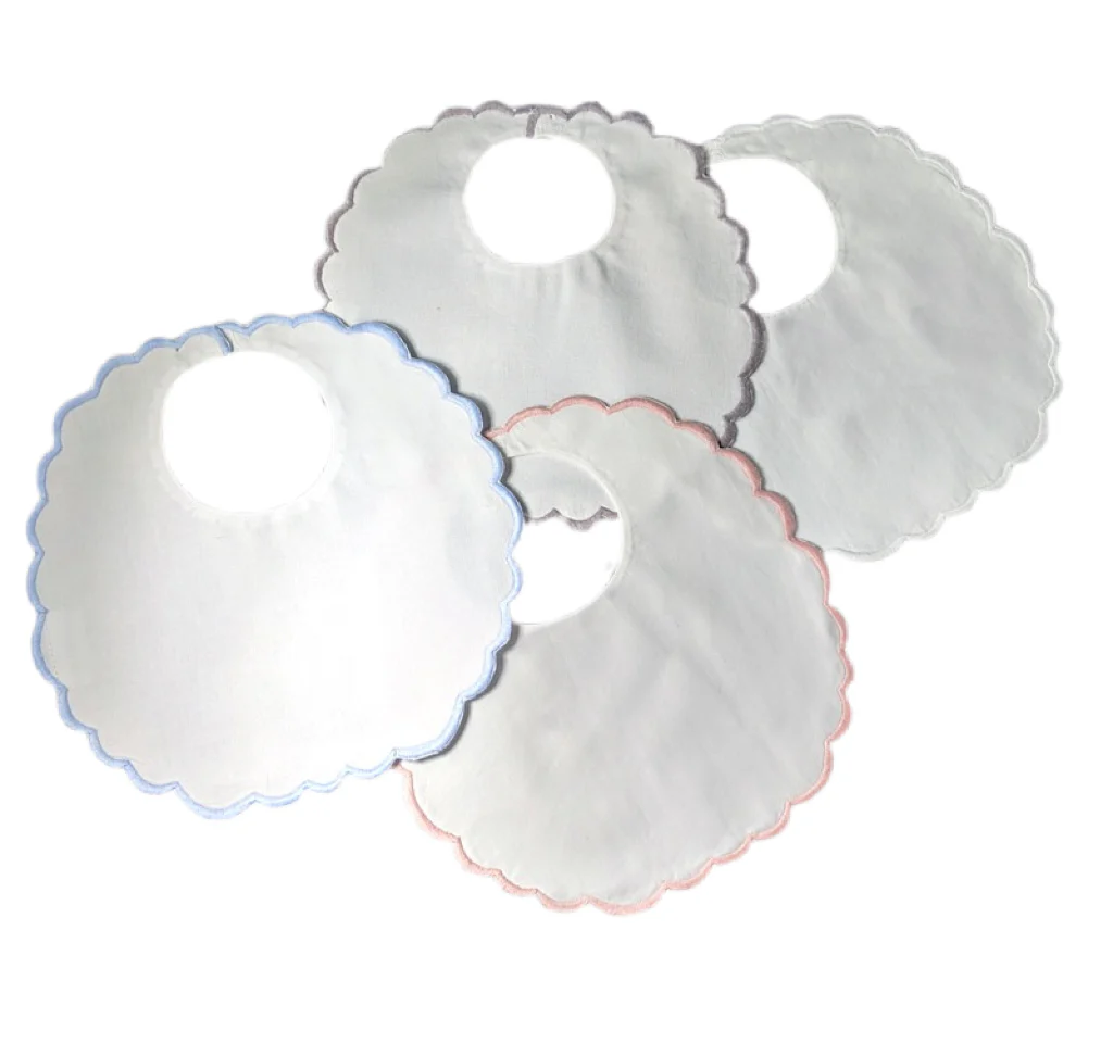 Hand Scalloped Baby Bib