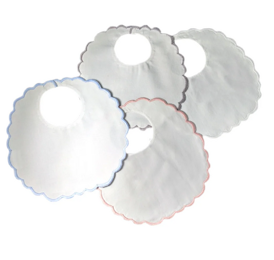 Hand Scalloped Baby Bib