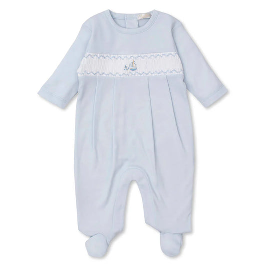 Hand Smocked Footie With Boat