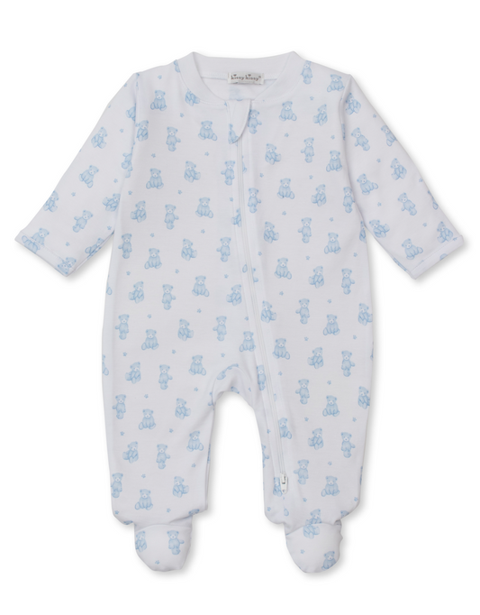 Blue Bear Zipper Footie