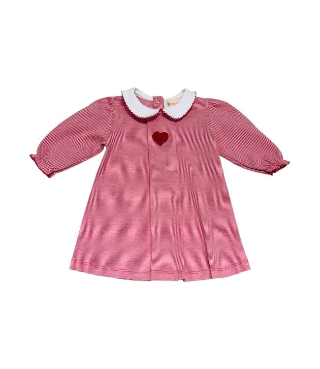 Red & White Striped Heart Dress - Size 3T