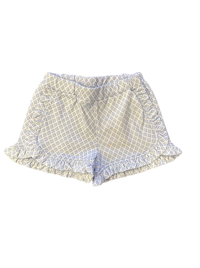 Ruffle Print Short Diamond Blue