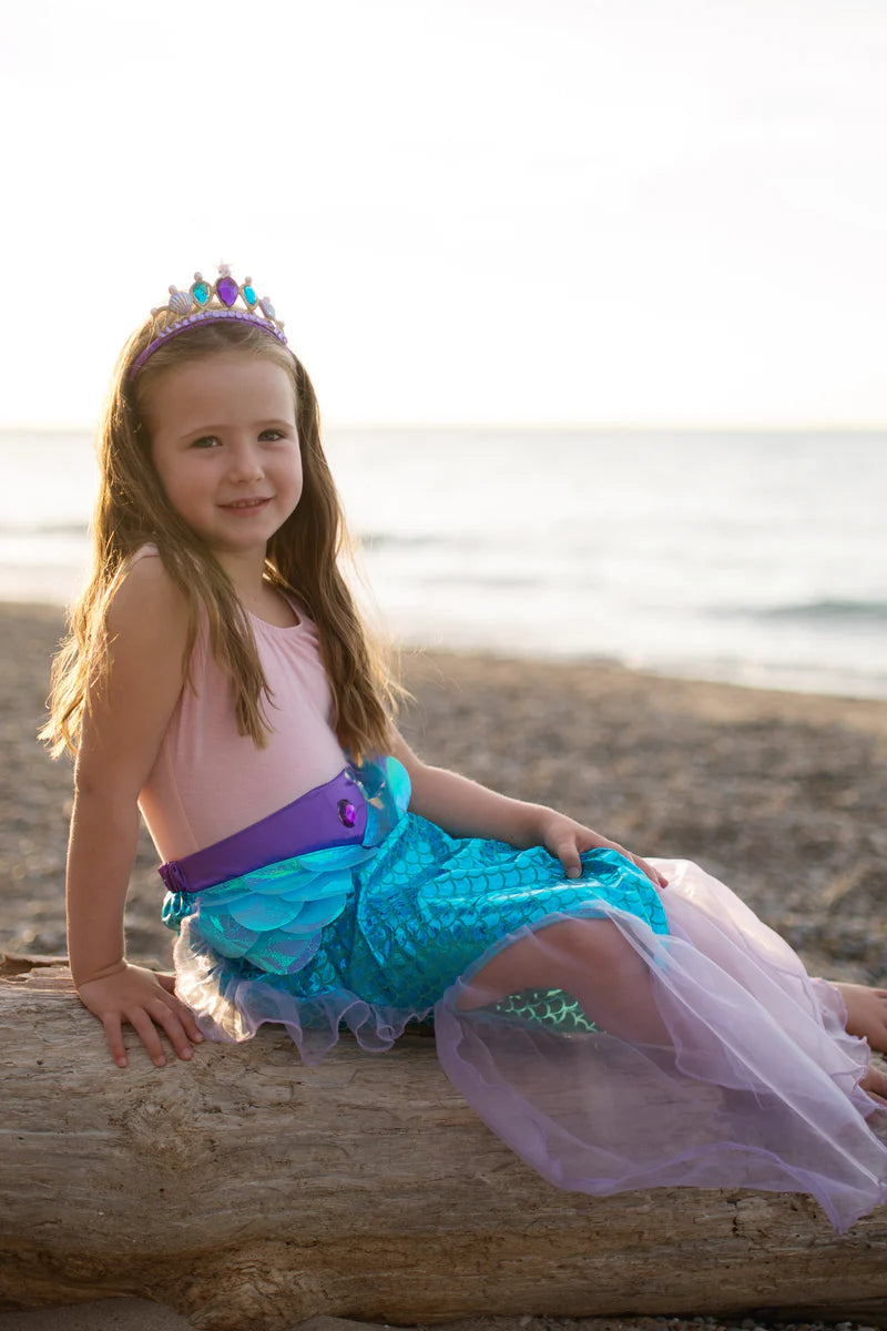 Mermaid Glimmer Skirt And Tiara Blue (5-6)