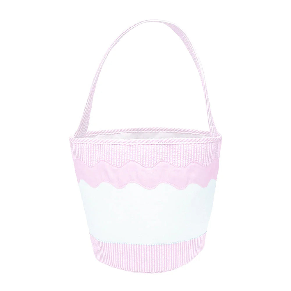 Pink Seersucker Toy Tote Gift Bag