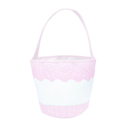 Pink Seersucker Toy Tote Gift Bag