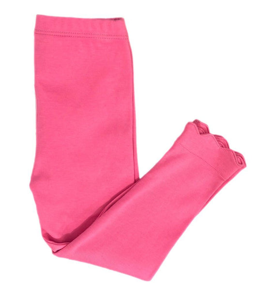 Hot Pink Scalloped Knit Leggings