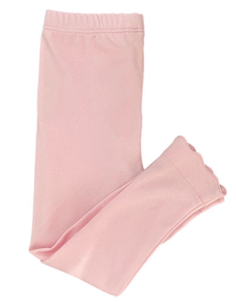 Light Pink Knit Scalloped Leggings