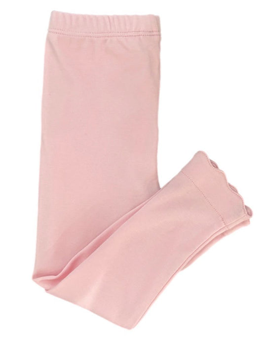 Light Pink Knit Scalloped Leggings