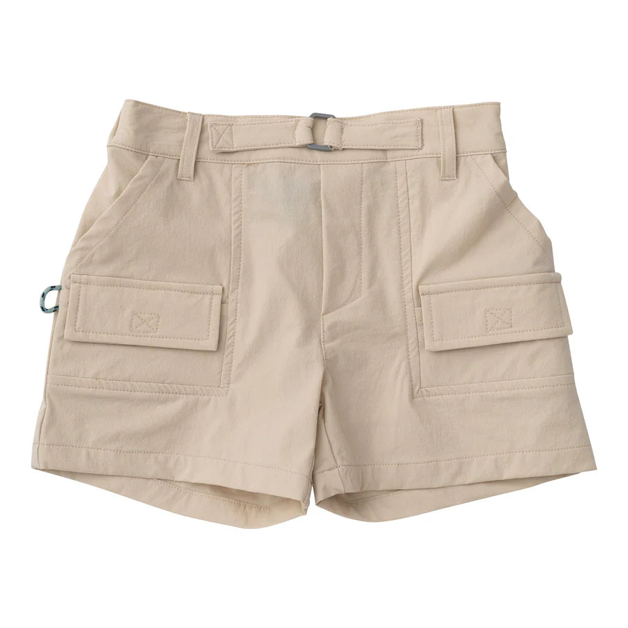 Boys Inshore Performance Short - Ancient Scroll Khaki