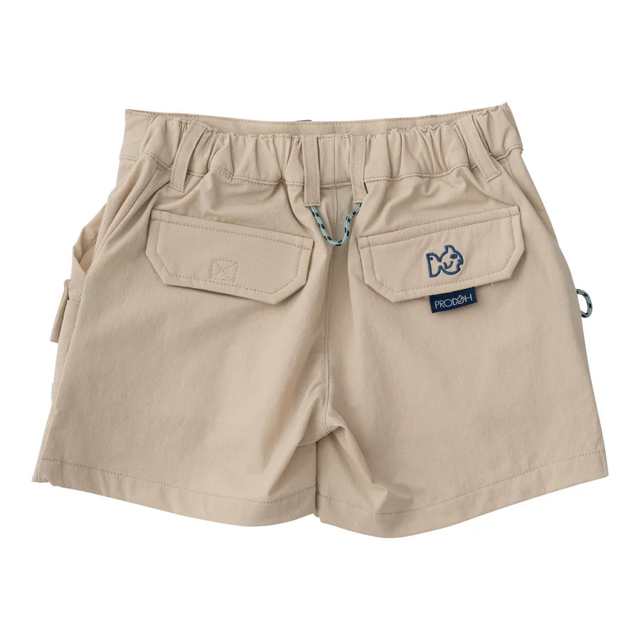 Boys Inshore Performance Short - Ancient Scroll Khaki
