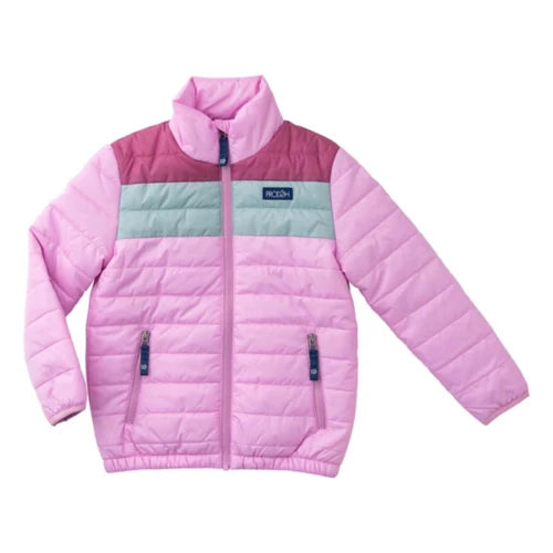 Girls Puffer Jacket Orchid Colorblock