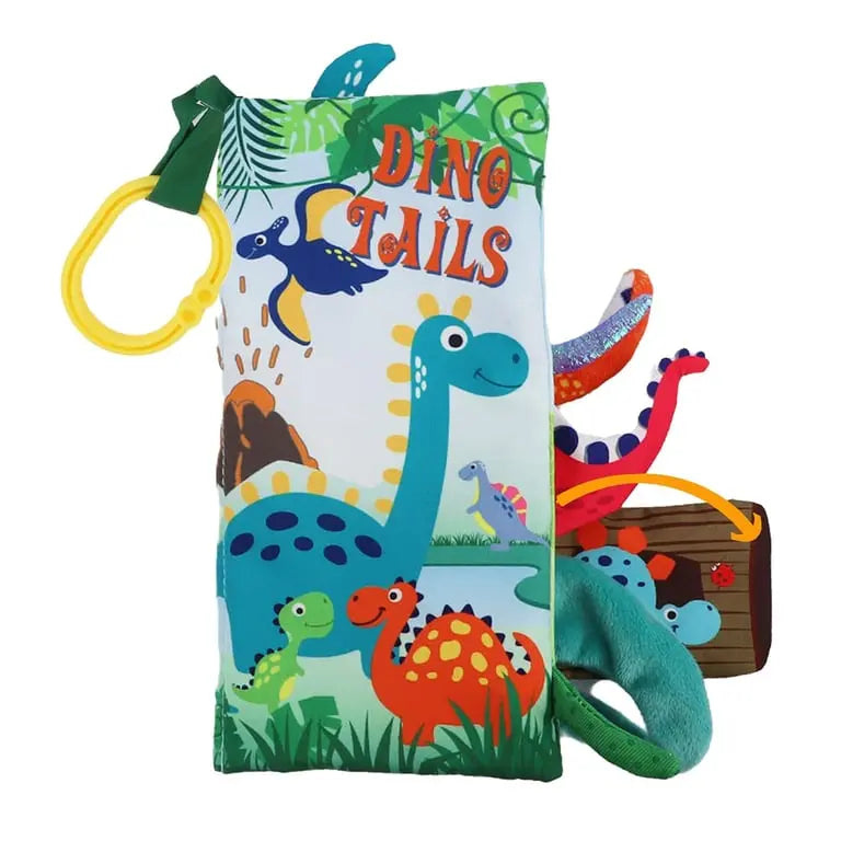 Dino Tails Crinkle Book With Teether & Ring