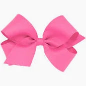 Medium Solid Grossgrain Hot Pink Bow