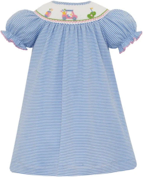 Golf Girls Blue Knit Stripe Dress