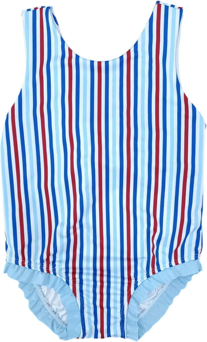 Lottie One Piece Swim Patriotic Stripes